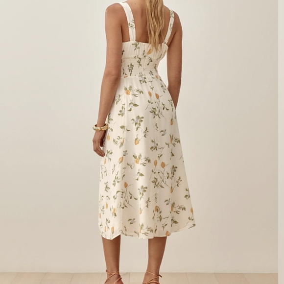 Reformation Hank Dress in lemon print, 0, Worn once! - Picture 3 of 9